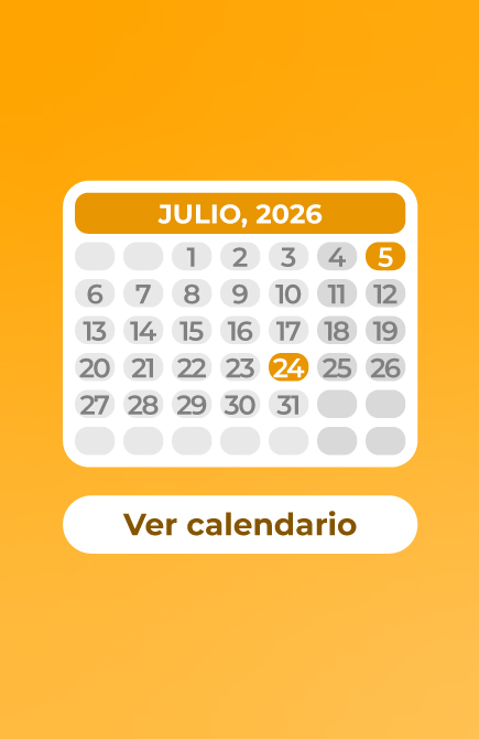 Calendario  mes de Julio 2026